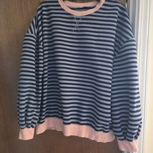 Boutique Blue Striped Long Sweathshirt..XL